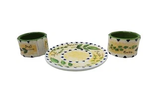 Decorative Porcelain Saucer & Napkin Holders Set With Joy Peace Faith Hope - Imagen 1 de 3