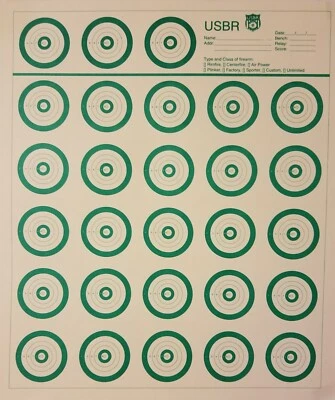 AMERICAN TARGET USBR Official Targets (United States Bench Rest) 50 Yard, Green, 16" x 14"