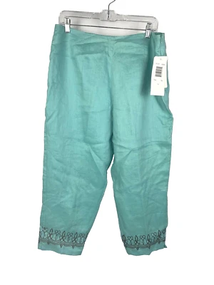 Pantalones para mujer Allison Taylor capri marrón verde azulado bordados nuevos con etiquetas talla 14_4297 Foto 1 de 4