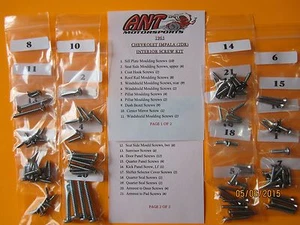 1963 CHEVY IMPALA 2DR INTERIOR SCREW KIT  96 PCS. - Picture 1 of 1