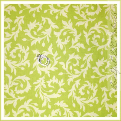 BonEful Tela FQ Algodón Edredón Verde Flor Hoja Remolino Jardín Iglesia Shabby Chic Foto 1 de 4