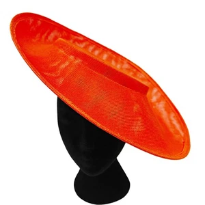 orange large wide brim DIY fascinator base wedding hat Kentucky Derby Ascot - Picture 1 of 4