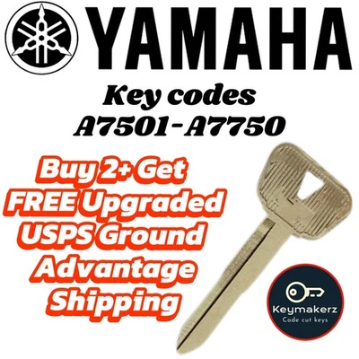 Yamaha Motorcycle Keys Cut to Key Code A7501-A7750 Sprare Replacement Keys Made - Image 1 of 2
