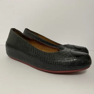 FitFlop Due Leather Comfort Flats Women’s Size 39 Black Slip-on Loafers - Picture 1 of 12