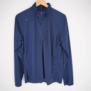 Pullover Rhone Para Hombres 1/4 Cremallera Talla L Azul Polartek Athleisure Bolsillo Agujeros para Pulgar - Imagen 1 de 13