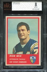 1963 Fleer #73 Ron Mix BVG 8 San Diego Chargers HOF USC - Picture 1 of 1
