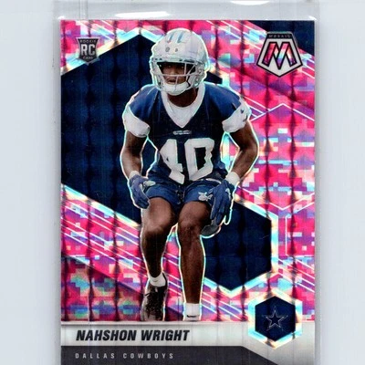 2021 Panini Mosaic Nahshon Wright Rookie #349 Prizm Camo Pink Dallas Cowboys - Image 1 of 2