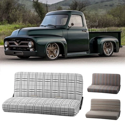 Cubierta de asiento de banco delantero tamaño completo para camioneta Ford F-100 F-200 F-600 Foto 1 de 4