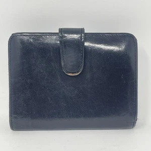 Coach Bifold Wallet Black Leather Women's 10 Slots & Kisslock Coin Area Vintage - Picture 1 of 22