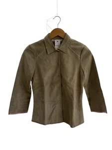 Miu Miu Chaqueta de Cuero Blusa 40 BEG Liso General Usado Espinilla Usado - Imagen 1 de 7