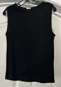 Armani Collezioni Women’s 8 Sparkling Studs Black Stretch Tank Top - Picture 1 of 5