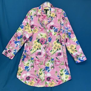 Ralph Lauren Button-Up Sleep Shirt Women XL Soft Cotton Flannel Long Sleeve - Picture 1 of 6