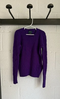 Usado en Excelente Condición Polo Ralph Lauren Niña Suéter de Cachemira Manga Larga TALLA L 12-14 PÚRPURA Foto 1 de 4