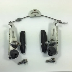 Pinza freno a sbalzo Rhino curva argento racing ganasce dean vintage mtb rara - Foto 1 di 18