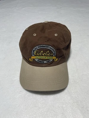 Cabela’s Hat Adjustable Strapback Cap Forest Green Outdoor Brown Headwear - Image 1 of 4