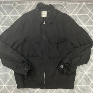 SANDRO Black Harrington Utility Zip Up Jacket Men’s Medium Casual - Picture 1 of 8