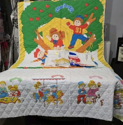 Lot of CABBAGE PATCH KIDS Sew and Stuff Sewing Panel 1983 CPK 5pc Set - Image 1 of 4