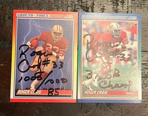 ROGER CRAIG FIRMADO 1990 PUNTUACIÓN FUERZA TERRESTRE Y BASE TARJETAS AUTOMÁTICAS 49ERS INSCRITAS - Imagen 1 de 1