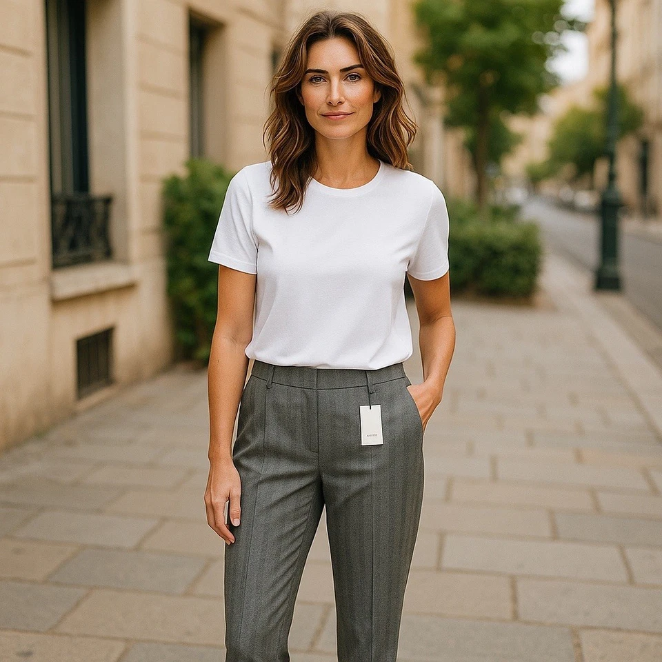 Paul Smith Women's Grey Cropped Trousers. Size UK14. RRP£280 - Image 1 of 4