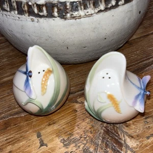Franz Porcelain Dragonfly Salt And Pepper Shakers  FZ00599, USED - Picture 1 of 4