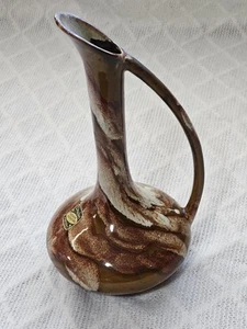Dryden Pottery, Ozarks Frontier Vintage Original, 12" Tall Vase Brown & Cream - Picture 1 of 15