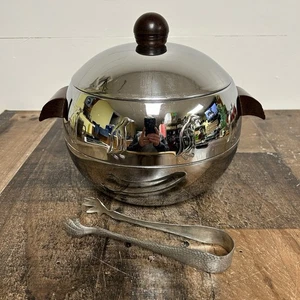 Vintage West Bend Penguin Hot & Cold Server Bakelite Handles W/Tongs  - Picture 1 of 19