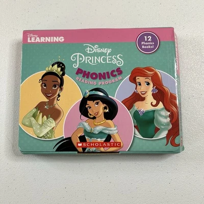 DISNEY PRINCESS PHONICS READING PROGRAM BOX SET OF 12 BOOKS LEARNING SCHOLASTIC - Image 1 of 2