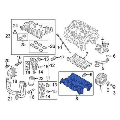 For Ford Police Interceptor Utility 2014-2019 Ford BG1Z6675E Engine Oil Pan Foto 1 de 4