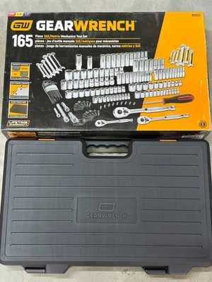 Gearwrench 80932 SAE/Metric 165 шт. 6-точечный механический набор инструментов и футляр для хранения ^ - Изображение 1 из 4