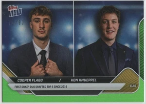 2025 Topps Now COOPER FLAGG KON KNUEPPEL Green Foil /99 SP Duke Basketball Card - Picture 1 of 2