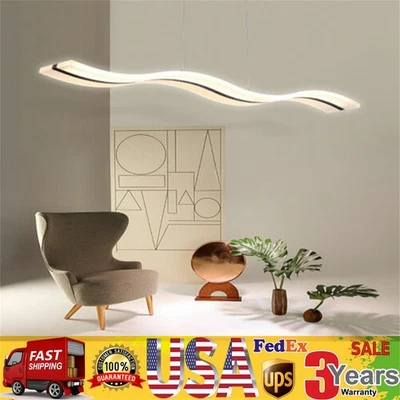 Lámpara Colgante Moderna LED Onda Lineal Acrílico Lámpara de Techo Regulable Foto 1 de 4