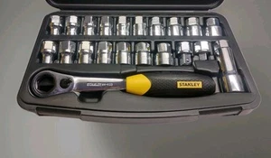 Stanley Socket Set 21 Piece 3/8" & 1/2" Drive Metric SAE Thru Drive 89.811 .NEW. - Picture 1 of 8