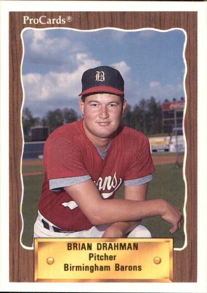 Brian Drahman 1990 ProCards #1103 RC Birmingham Barons *AutographDen* - Image 1 of 2