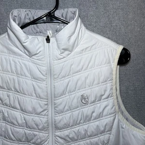 Sunice Thermal Vest Womens Size Medium White Logo Light Puffer Vest Golf Running - Picture 1 of 7