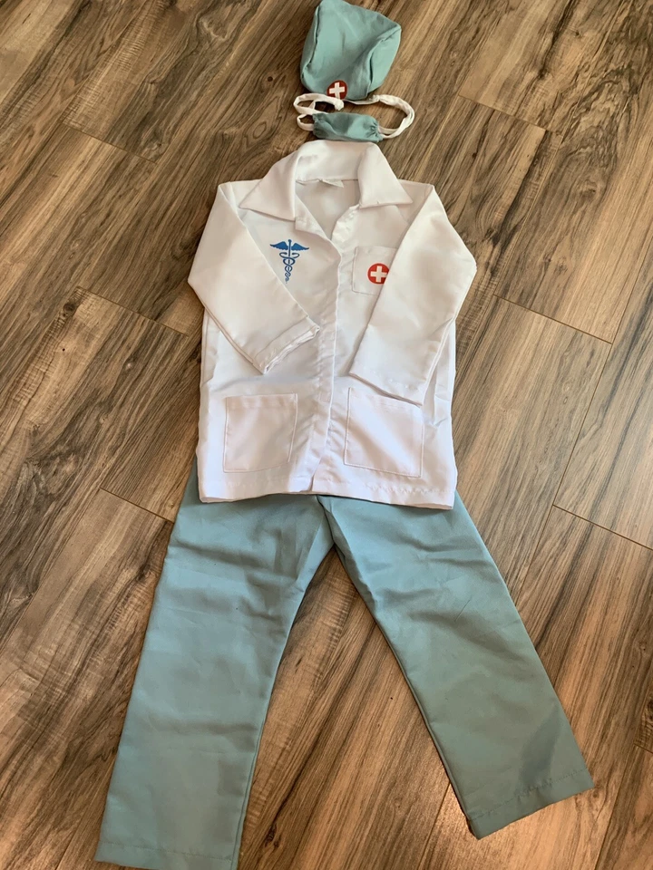 Imaginarium se adapta a 3-6 años disfraz de médico abrigo blanco, pantalones exfoliantes, máscara y sombrero Foto 1 de 4