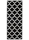 Modern Runner Rug Geometric Black & White Moroccan Trellis Pattern Hallway Rugs