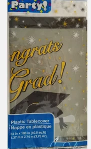 Graduation Cap Diploma Party Plastic Table Cover 54" x 108" NEW - Picture 1 of 1