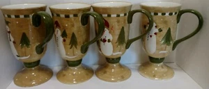 4er Set Sonoma Lifestyle SCHNEEMANN Fußsockel Kaffeetassen Weihnachten Urlaub - Bild 1 von 12