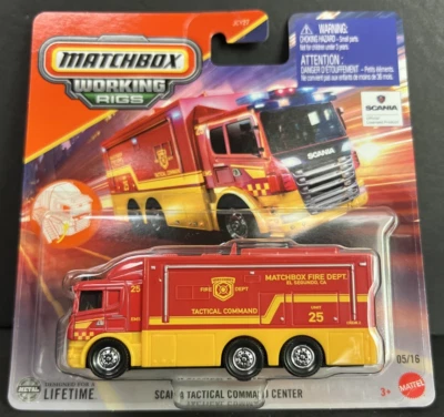 2025 Matchbox Working Rigs 5/16  SCANIA TACTICAL COMMAND CENTER FIRE DEPT. TRUCK - Image 1 of 4