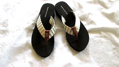SANDALIAS CHANCLAS TOMMY HILFIGER TWRANALY-SS CORREAS METÁLICAS DORADAS Y BLANCAS NUEVAS Foto 1 de 4