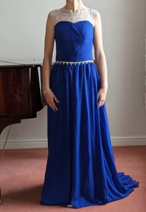 Elegantes cremefarbenes Abschlussball Abend Kreuzfahrt Hochzeit Party Cocktailkleid Größe 8-10 - Bild 1 von 9