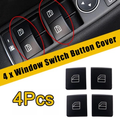 4pcs Driver Window Switch Button Cap for Mercedes-Benz W204 C-Class W212 X156 US - Image 1 of 4