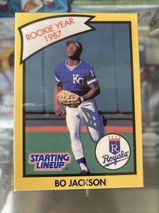 Bo Jackson 1989 Starting Lineup Baseball Card 1987 Rookie Year, Royals LAMINATED