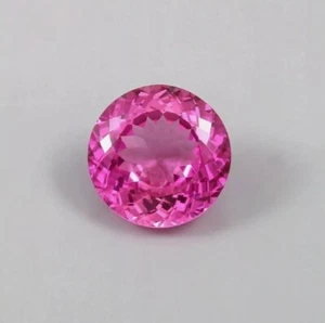 Certified 10.23 Ct Natural Ceylon Royal Pink Sapphire Round Cut Loose Gemstone - Picture 1 of 3