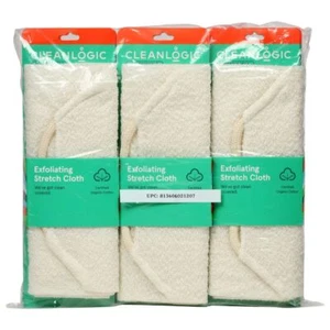 CleanLogic Sustainable Exfo. Stretch Bath and Shower Wash Cloth (Pack of 3) - Picture 1 of 3