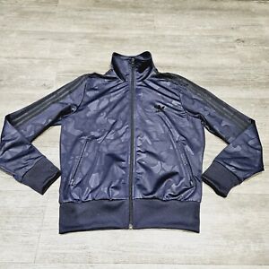 Adidas Originals Women's Navy Blue Camo Print Firebird Tracksuit Jacket Size 16