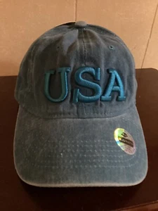 Women's Cap - Patriotic USA Embroidery Patch - Adjustable Buckle Closure - Blue - Picture 1 of 3