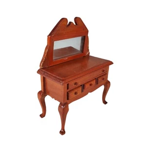 Espejo de madera con acabado de cerezo tocador para casa de muñecas muebles en miniatura 1:12 - Imagen 1 de 12