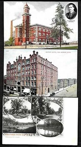 E77 Des Mones, E.T.Meredith Home, Greetings Greenwood Park, Savery Hotel Unsused - Picture 1 of 2