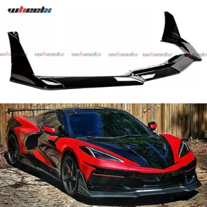 For 2020-25 Corvette C8 Z51 STG 3 Winglet Gloss Black Front Bumper Lip Splitter - Picture 1 of 16